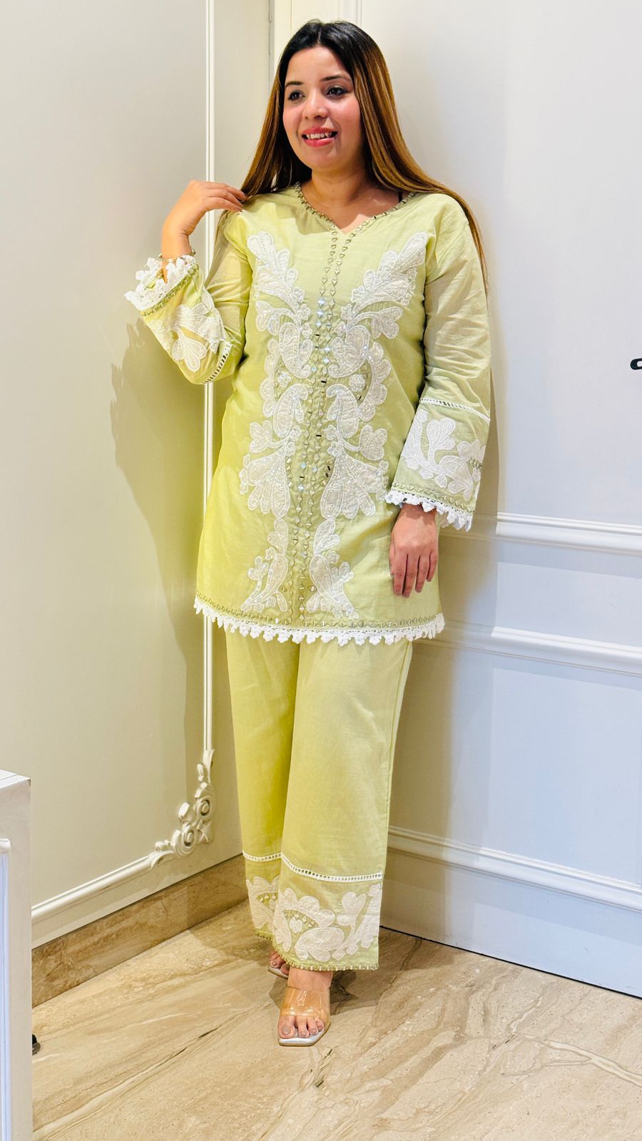 Aarohi Handwork Set- Green, Purple